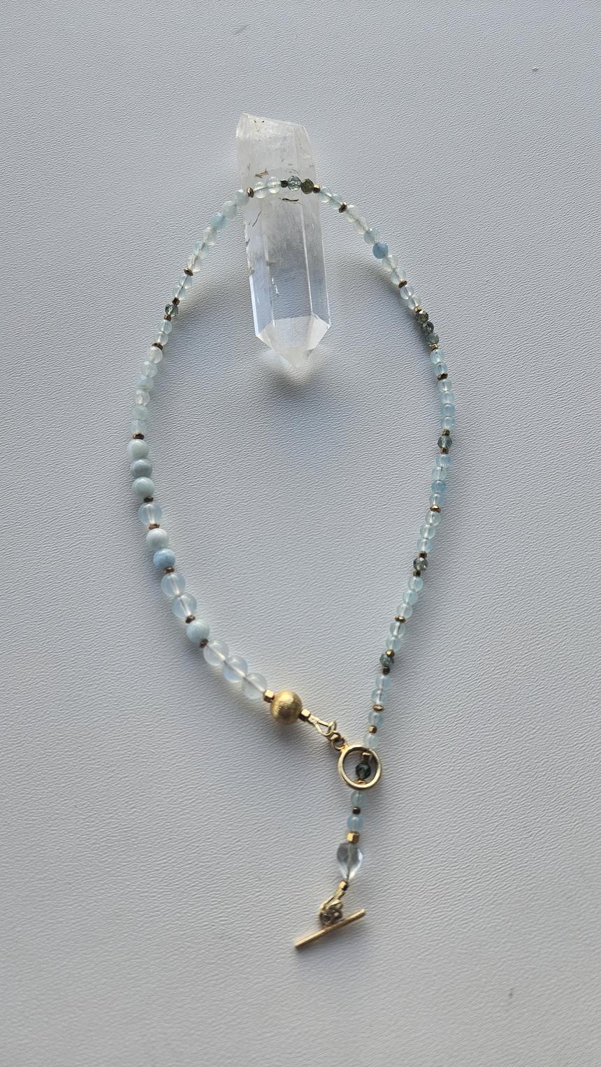 Kette aus Aquamarin und Turmalin, Ansicht 2